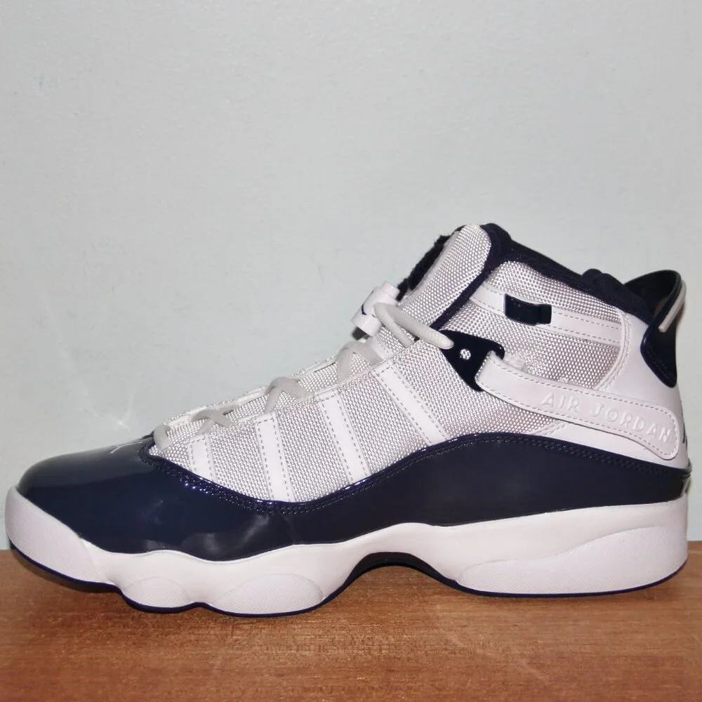 Nike Air Jordan 6 Rings White Midnight Navy Shoes Mens 10